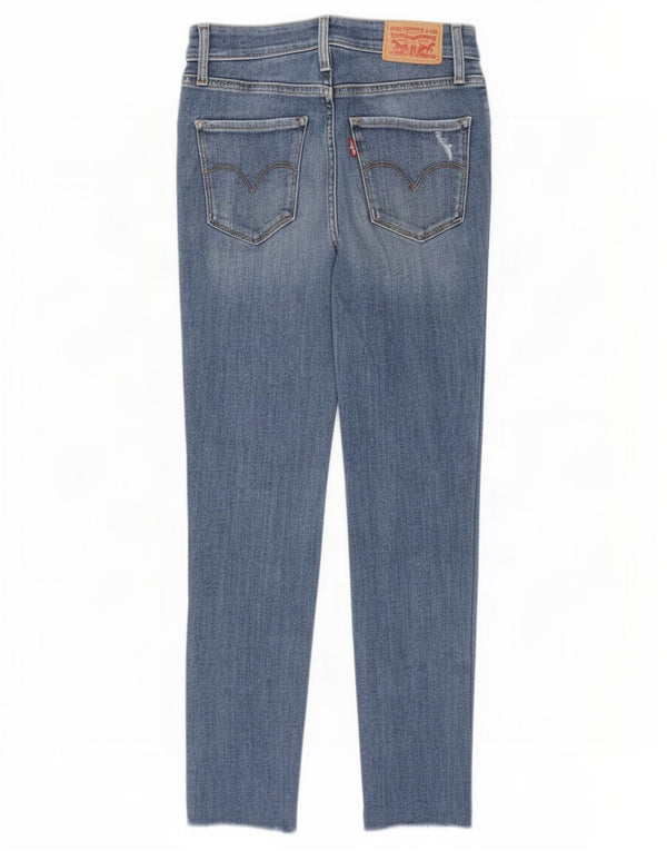 Levi's Damen 721 Distressed Skinny Jeans W27 L26 Blaue Baumwolle