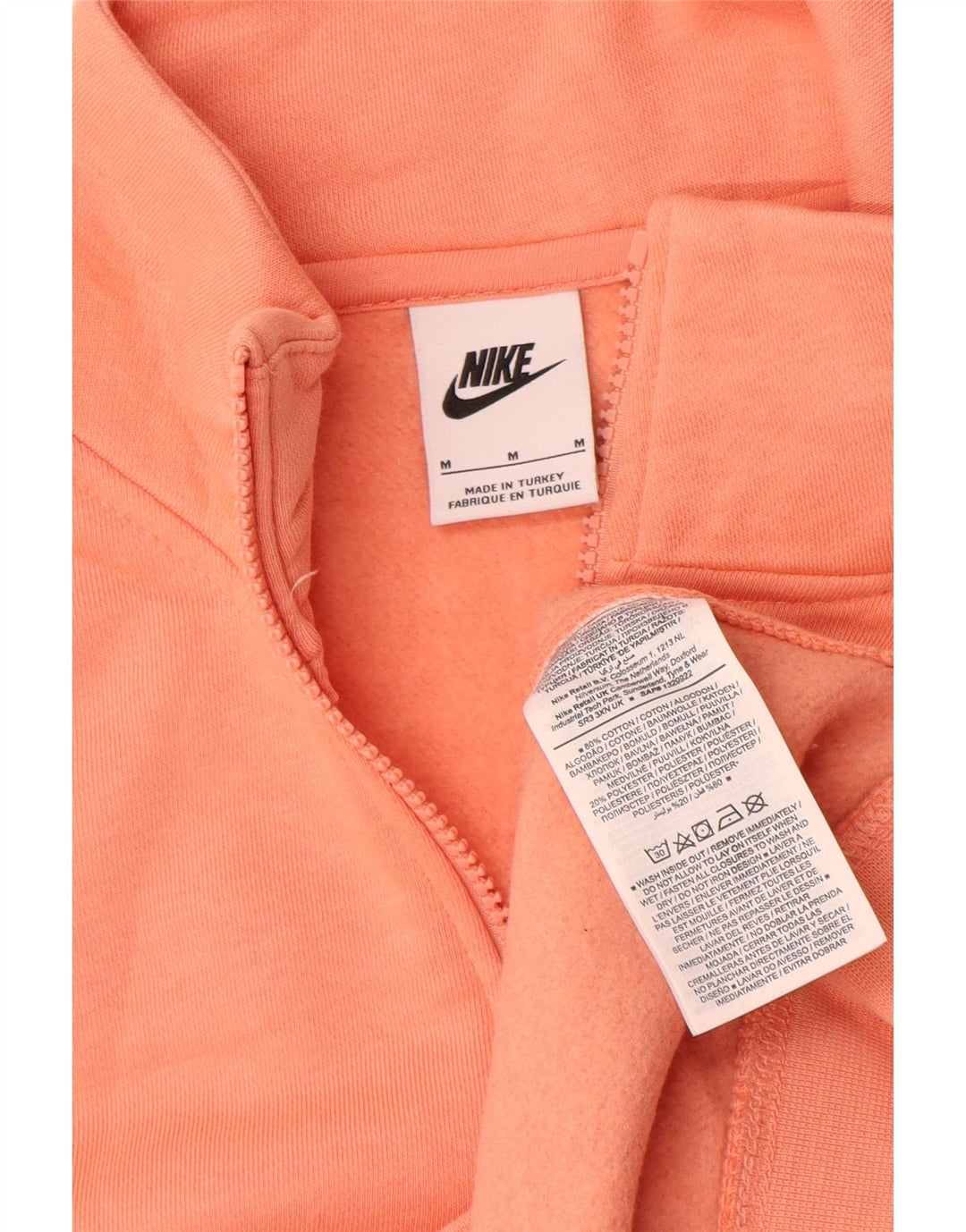 Ανδρικό φούτερ Nike με φερμουάρ, μεσαίο βαμβακερό πορτοκαλί