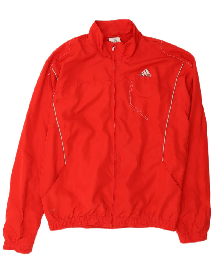 Adidas Womens Tracksuit Top Jacket UK 16 Large Red Polyester