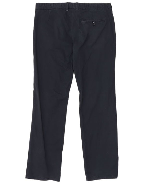 Calça chino reta masculina French Connection W34 L29 algodão azul marinho