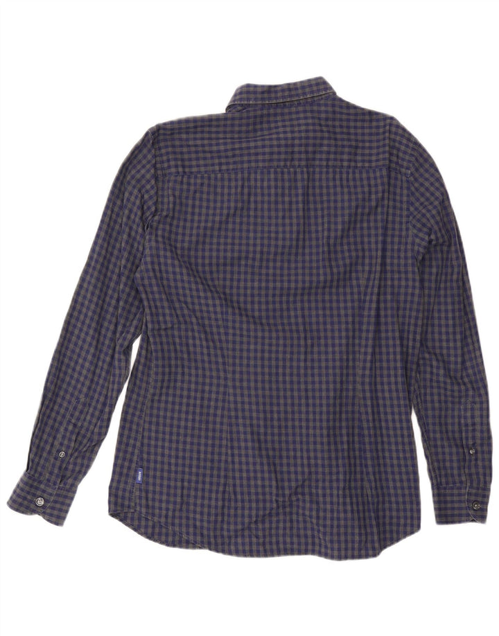 Armani Collezioni Mens Shirt Medium Blue Gingham Cotton