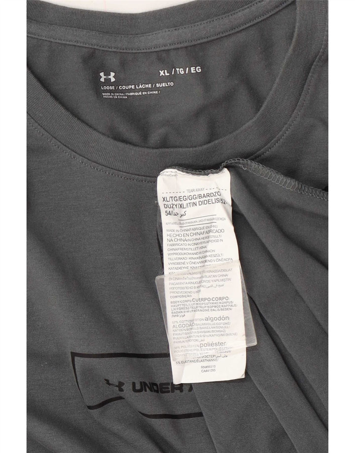 Under Armour Mens Top Long Sleeve XL Grey Colourblock Cotton