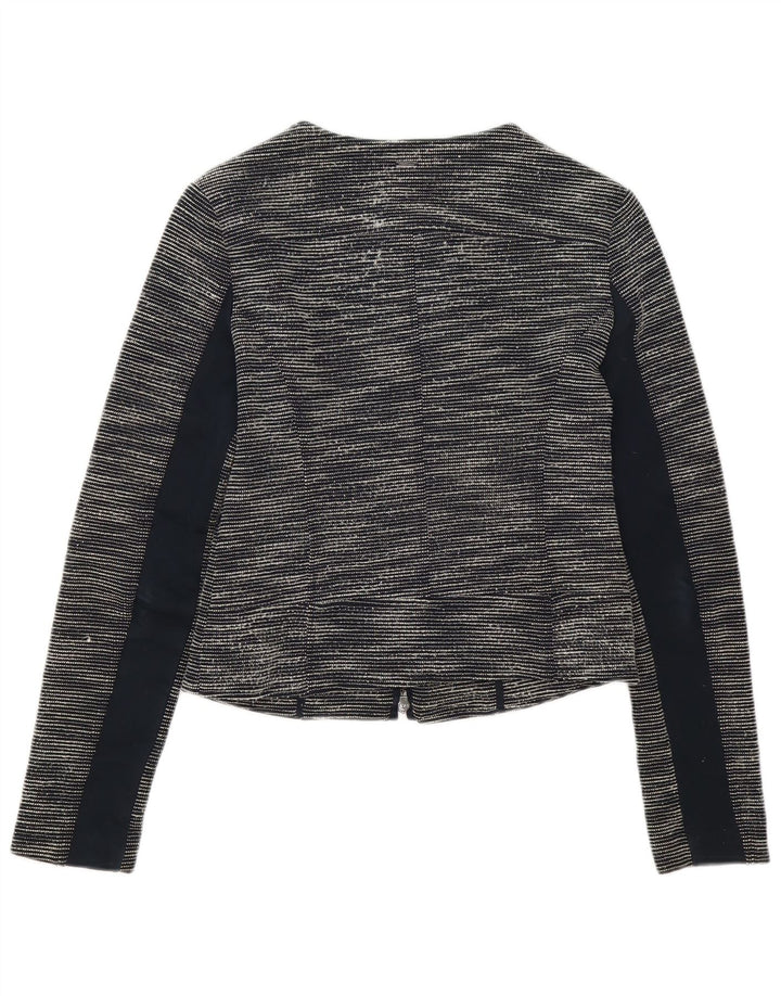 Giacca blazer da donna con zip intera Armani Jeans IT 42 media nera screziata