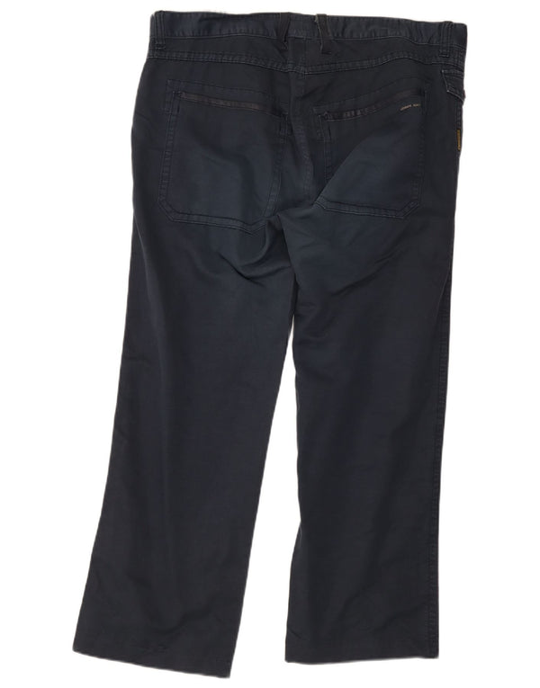 Pantaloni chino dritti da uomo Armani W40 L28 lino blu navy