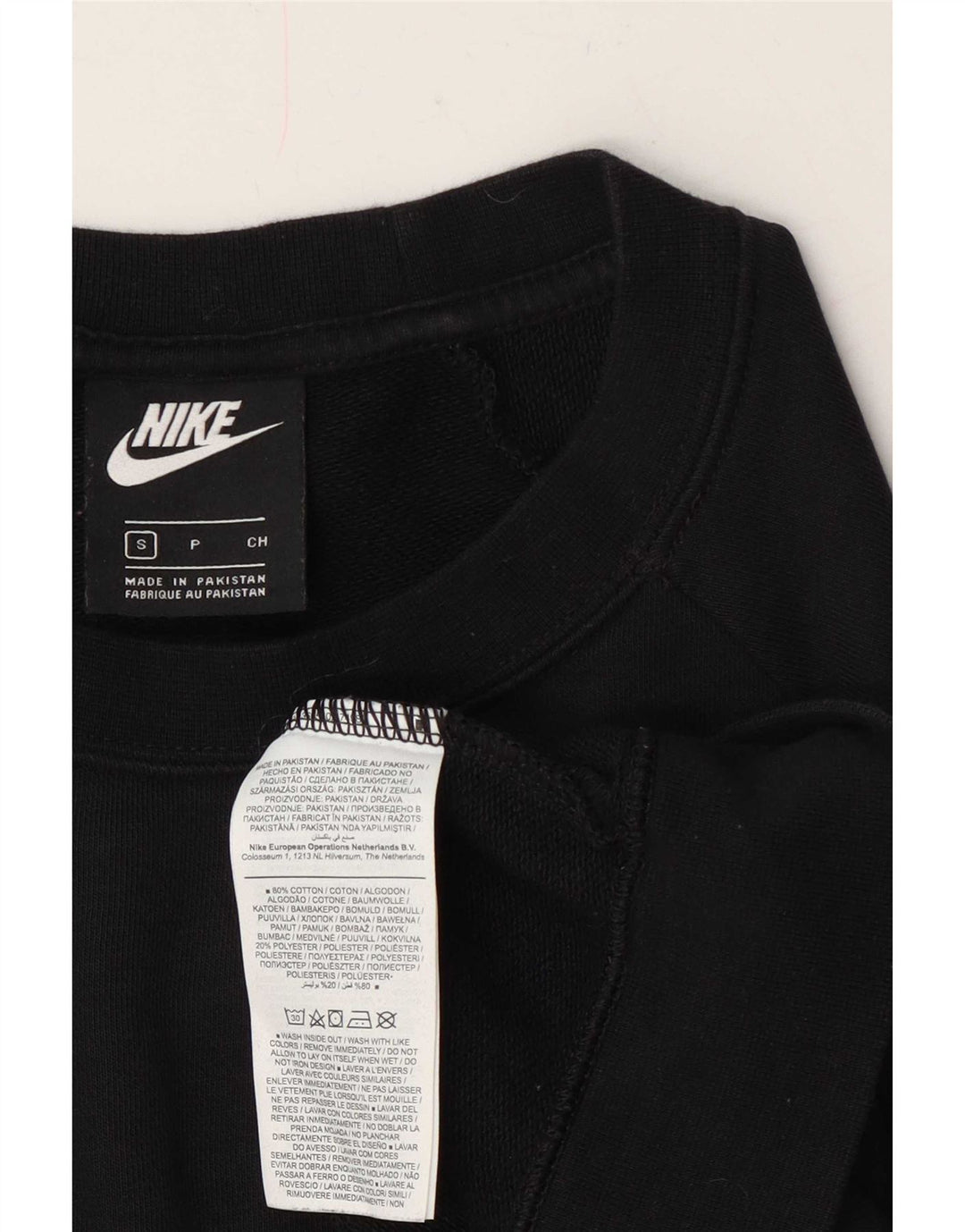 Nike Sweat-shirt surdimensionné pour femme UK 10 Petit coton noir
