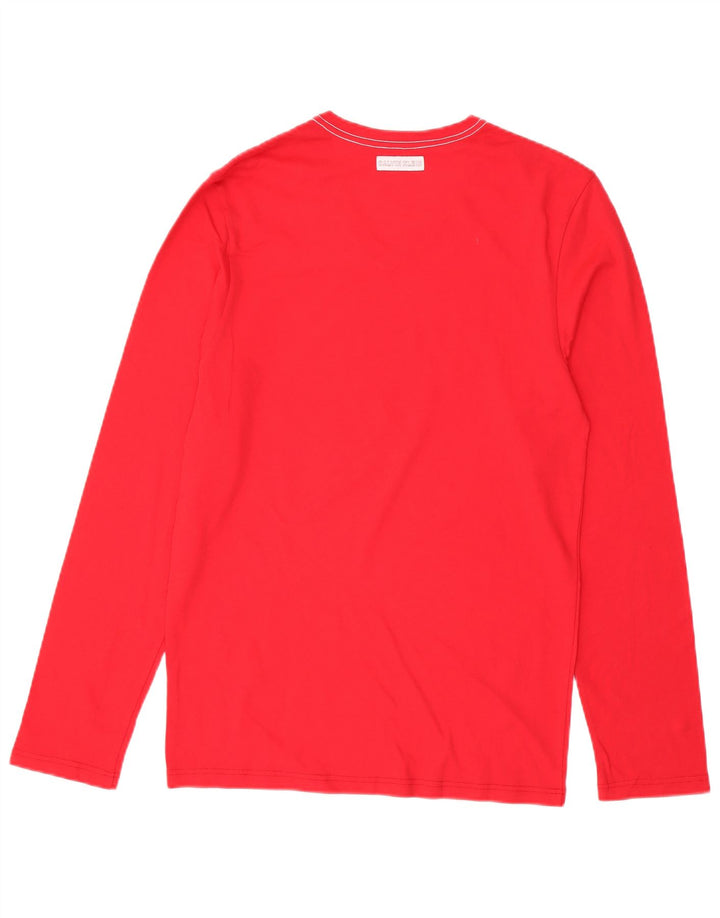Top da donna Calvin Klein a maniche lunghe UK 12 rosso medio in cotone