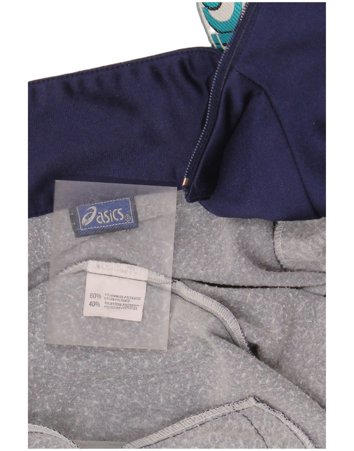 Asics Herren-Trainingsanzug mit grafischem Oberteil, groß, Marineblau, Farbblock