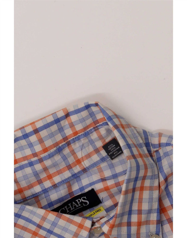 Chaps Chemise Homme Taille 16 1/2 Grand Coton à Carreaux Bleu