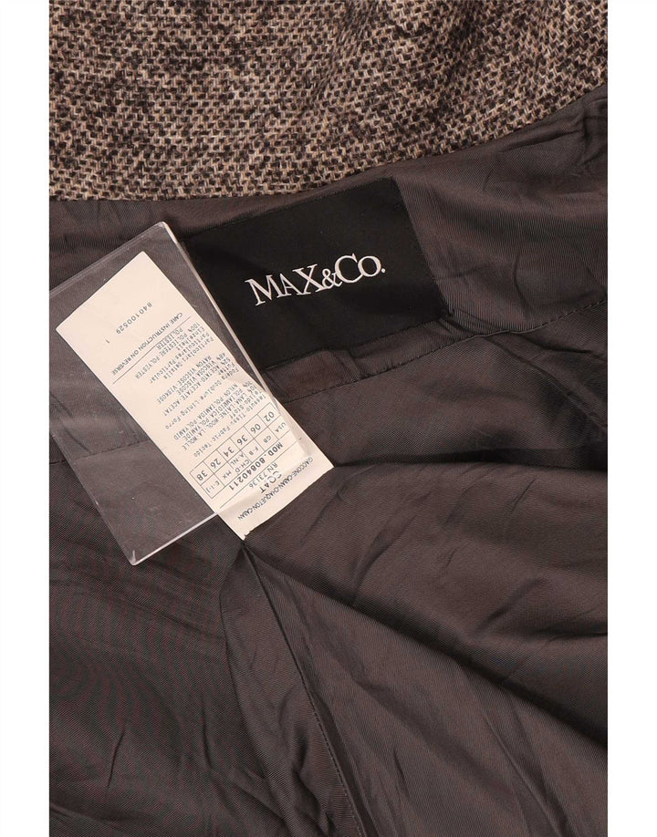 Женское короткое пальто оверсайз Max & Co. UK 6 XS, бежевое шерстяное с крапинками