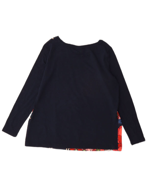 U.S. Polo Assn. Womens Blouse Top UK 16 Large Navy Blue Floral Cotton
