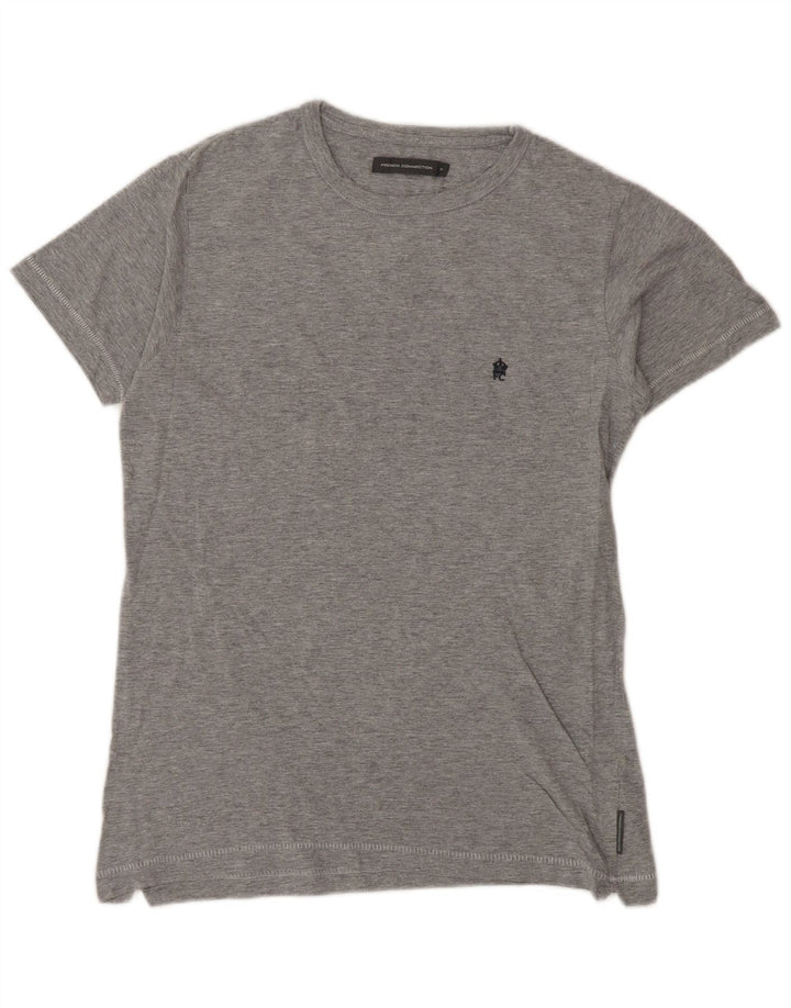 French Connection Womens T-Shirt Top UK 10 Small Grey Cotton