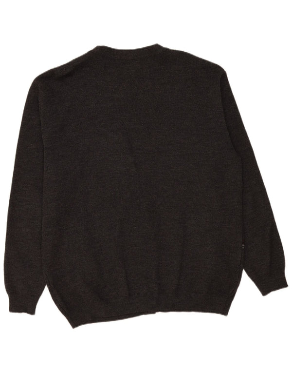 Pulover Cardigan Vintage pentru bărbați XL Lână cu dungi gri