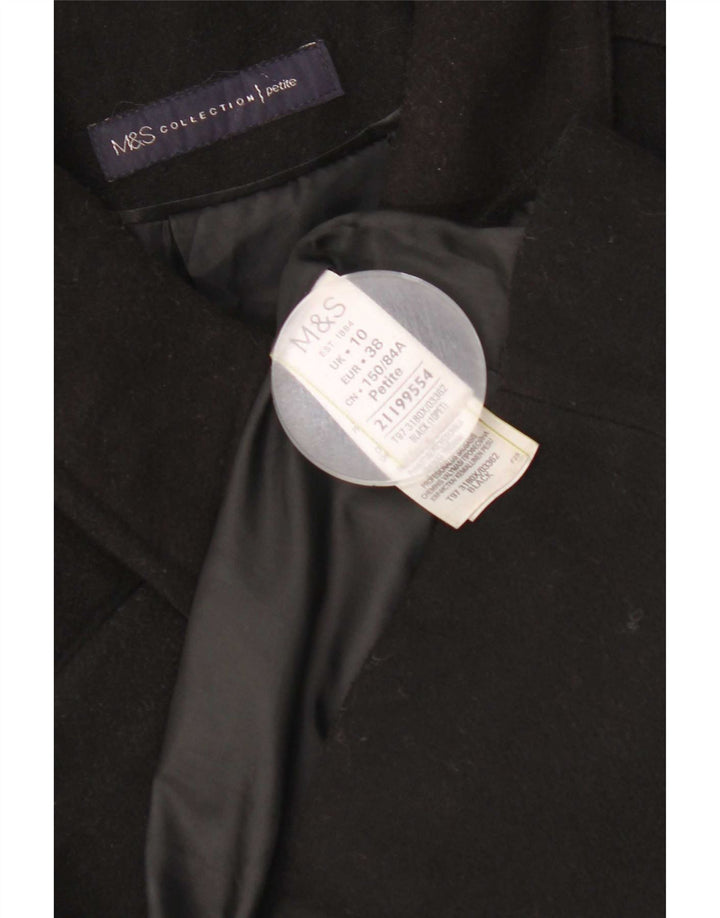 Palton pentru femei Marks & Spencer, cu ajustare normală, UK 10, poliester negru mic