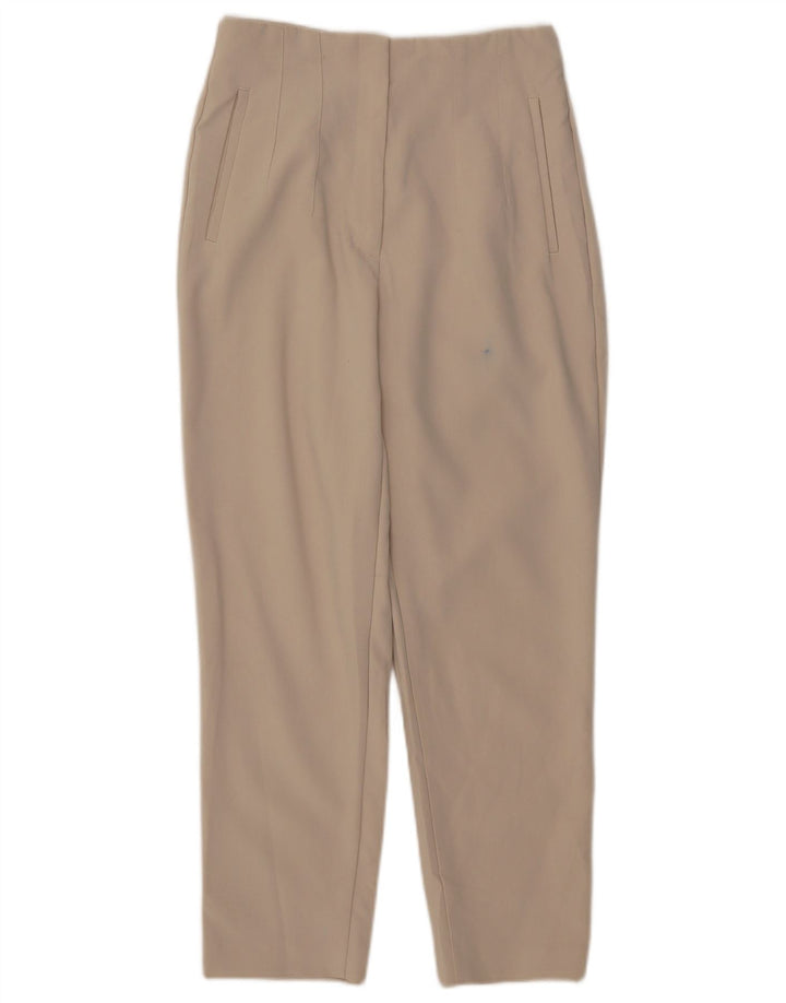 Zara Damen Tapered Casual Hose Medium W28 L26 Beige Polyester