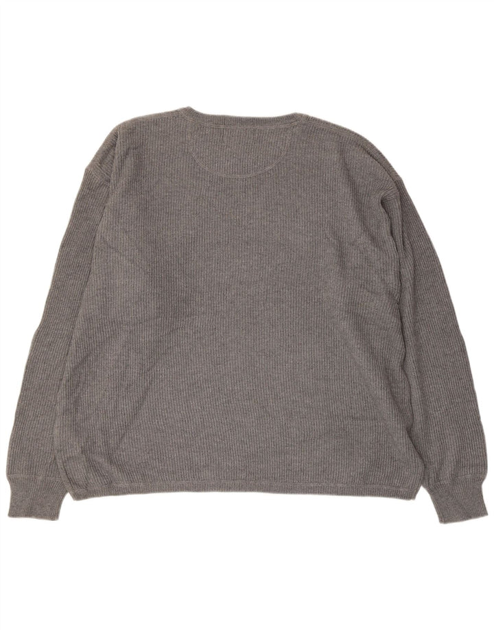 EDDIE BAUER Mens Crew Neck Jumper Sweater XL Grey Cotton