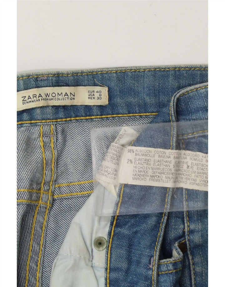 Zara Womens Distressed Straight Jeans EU 40 Medium W30 L29 Blue Cotton