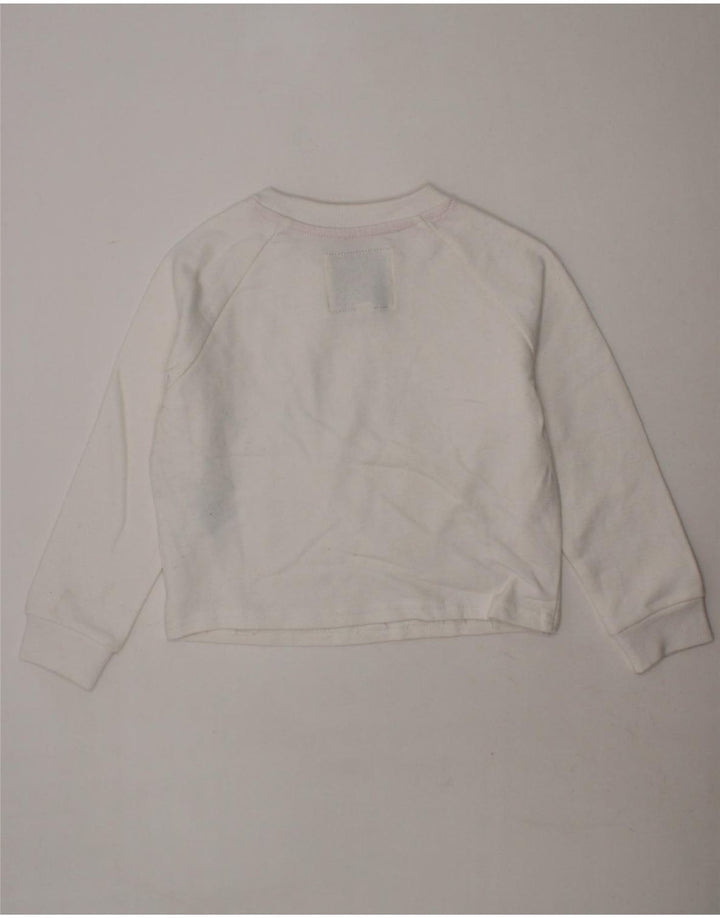 JACK WILLS Girls Graphic Sweatshirt Jumper 5-6 Years White Cotton Vintage Jack Wills and Second-Hand Jack Wills from Messina Hembry 