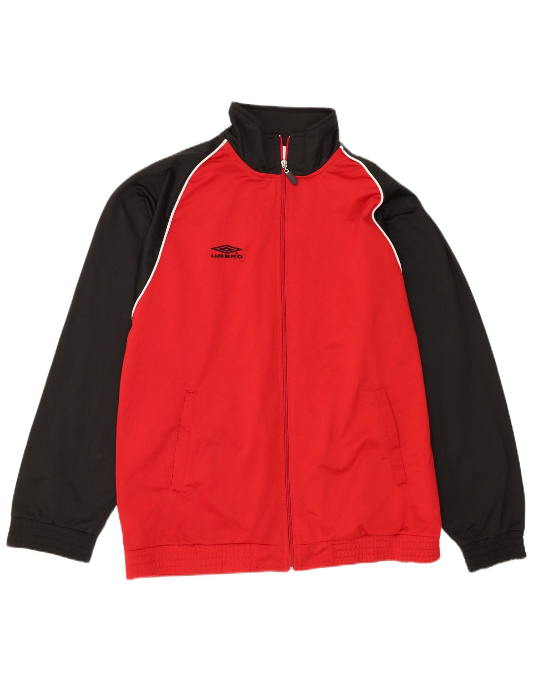 Umbro Mens Tracksuit Top Jacket Large Red Colourblock Polyester