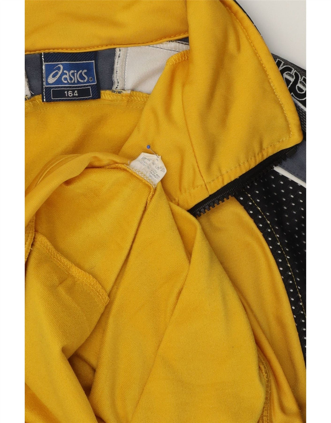 Asics Boys Graphic Tracksuit Top Jacket 13-14 Years Yellow Colourblock