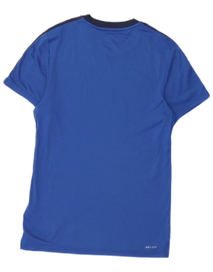 Nike Mens Dri Fit T-Shirt Top XS Blue Colourblock Polyester