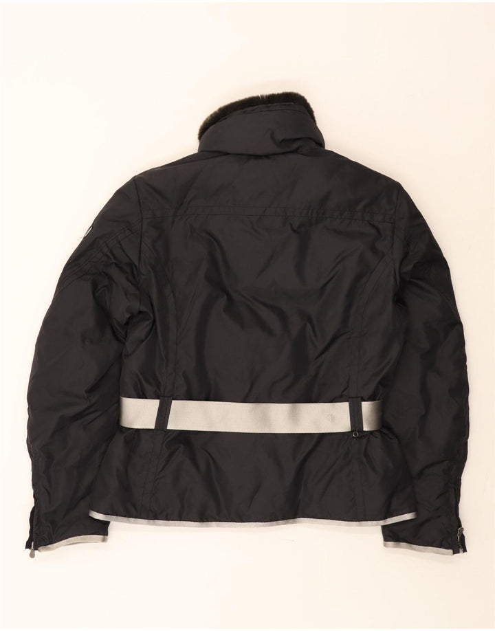PEUTEREY Womens Hooded Utility Jacket IT 46 Large Black Polyamide