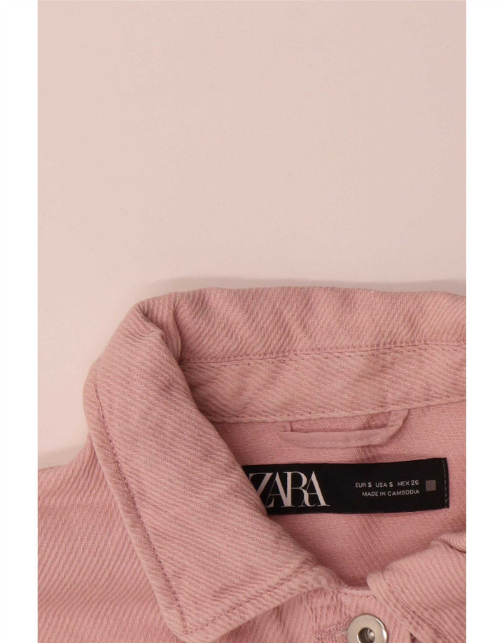 Zara Womens Oversized Utility Jacket UK 10 Small Pink