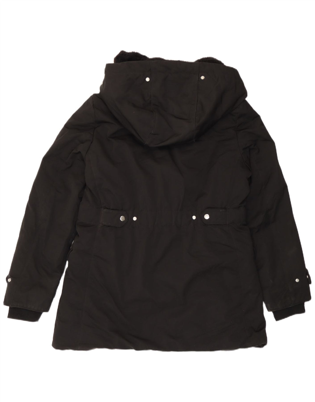 Giacca Parka con cappuccio da donna Zara UK 18 XL poliestere nero