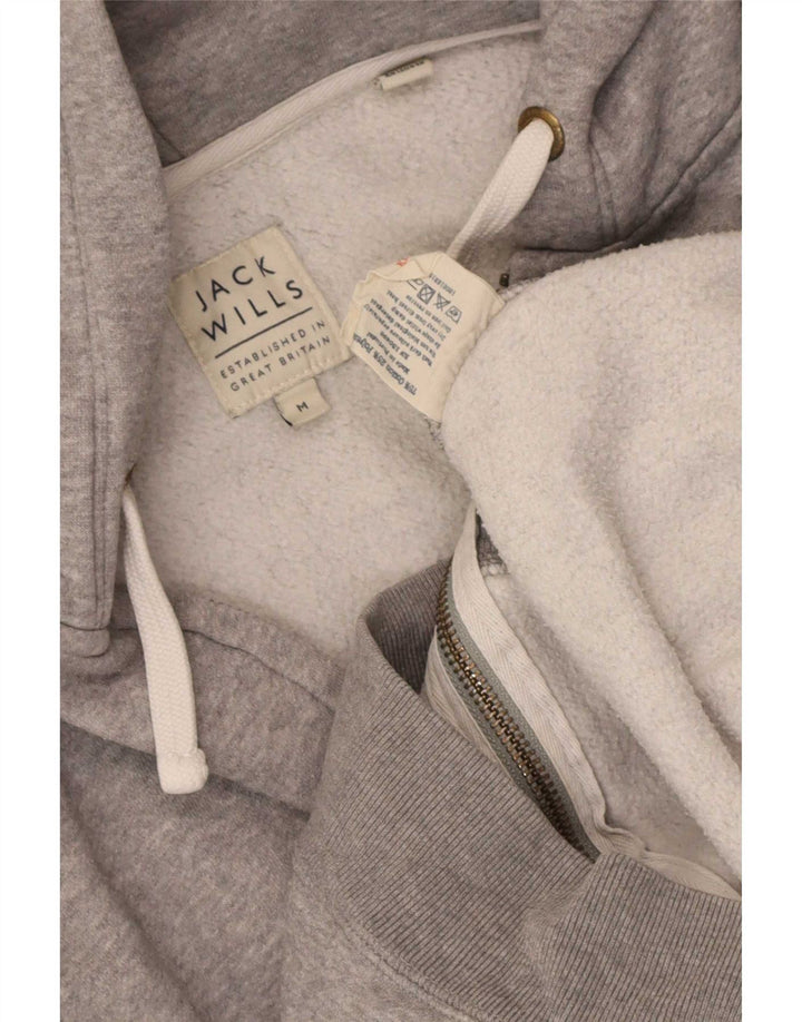 Jack Wills Mens Zip Hoodie Sweater Medium Grey Flecked Cotton