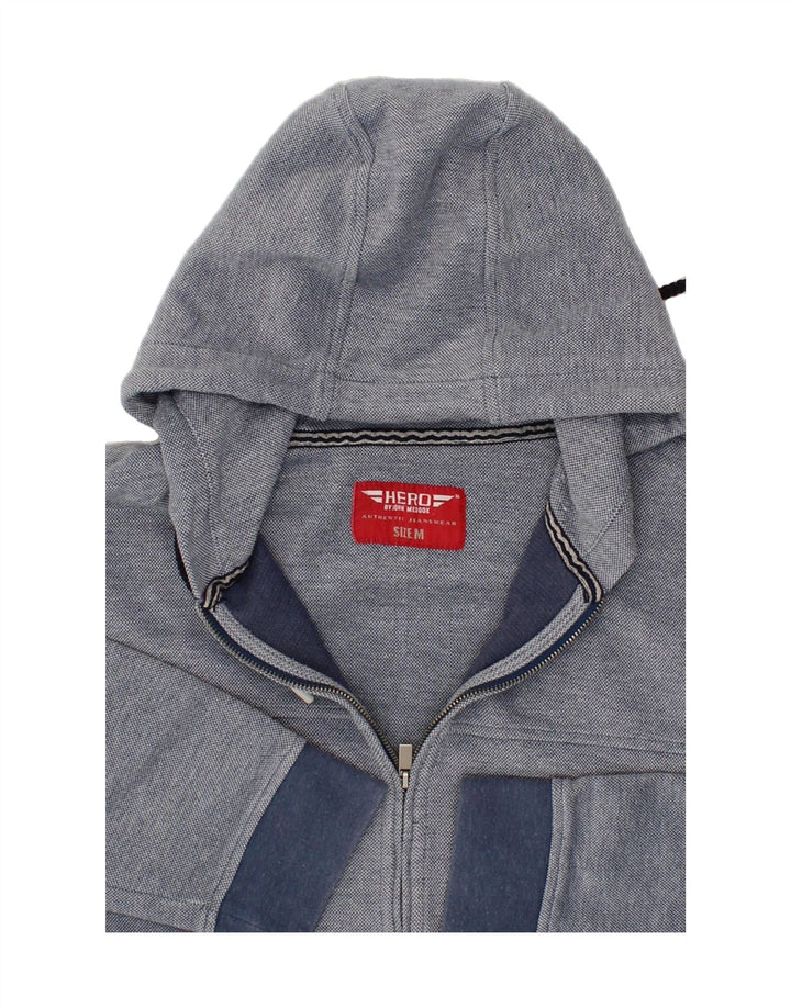 HERO BY JOHN MEDOOX Mens Zip Hoodie Sweater Medium Blue Cotton Vintage Hero By John Medoox and Second-Hand Hero By John Medoox from Messina Hembry 