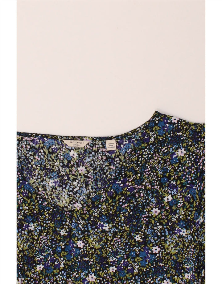 JACK WILLS Womens Sheath Dress UK 12 Medium  Multicoloured Floral Viscose Vintage Jack Wills and Second-Hand Jack Wills from Messina Hembry 