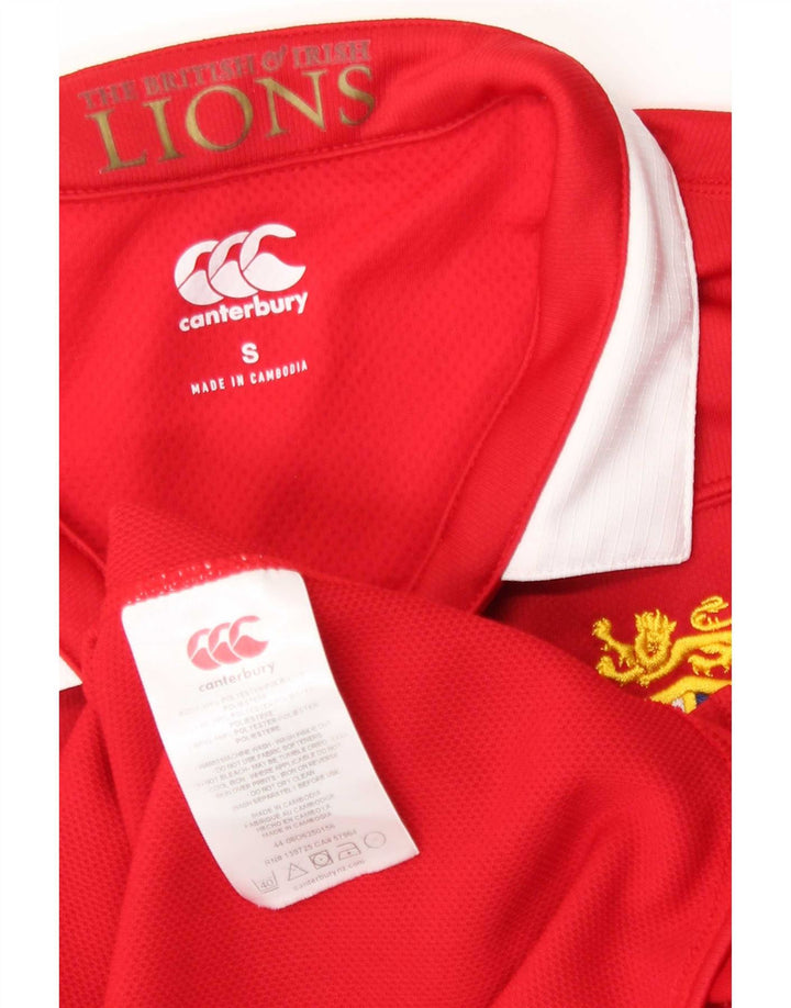 Polo grafica da uomo Canterbury piccola rossa in poliestere color block