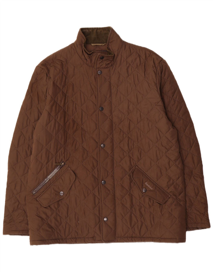 BARBOUR Mens Quilted Jacket UK 42 XL Brown Polyester