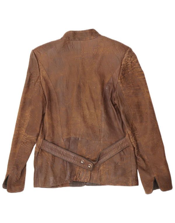 Vintage dame 1-knaps blazerjakke EU 38 Medium Brown Colourblock