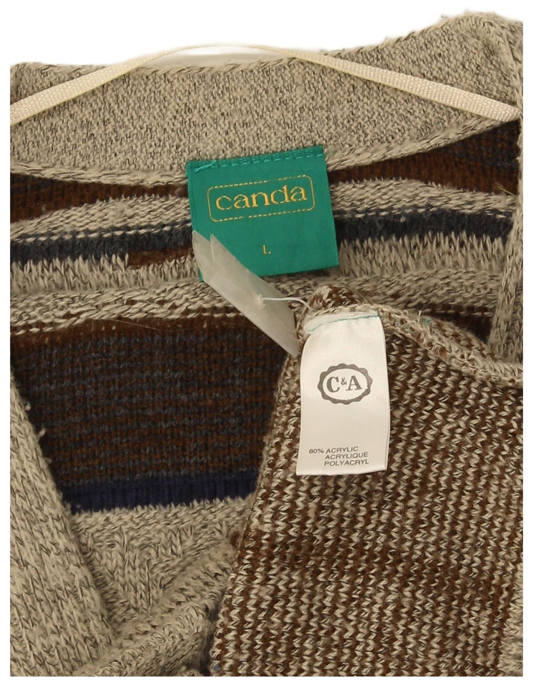 Canada Herre Cardigan Sweater Stor Grå Geometrisk Akryl