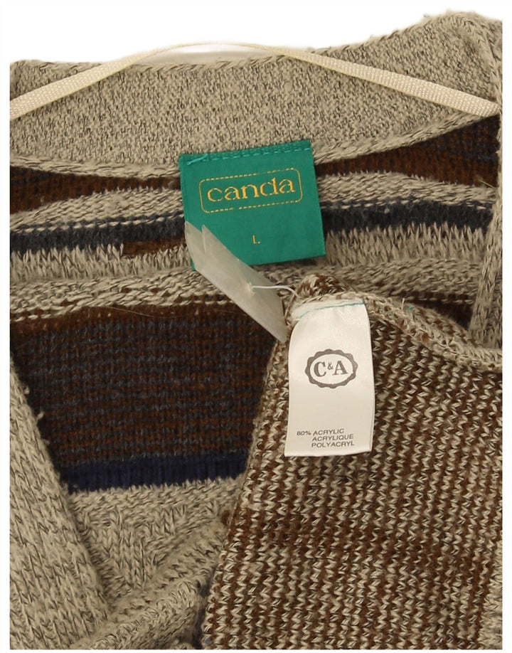 Canada Herre Cardigan Sweater Stor Grå Geometrisk Akryl