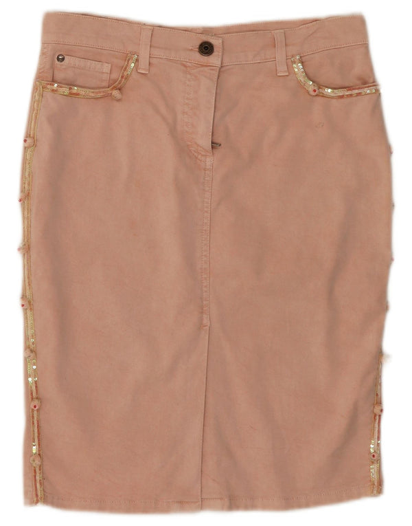 Blumarine Dame Denim Nederdel IT 42 Medium W30 Pink Bomuld
