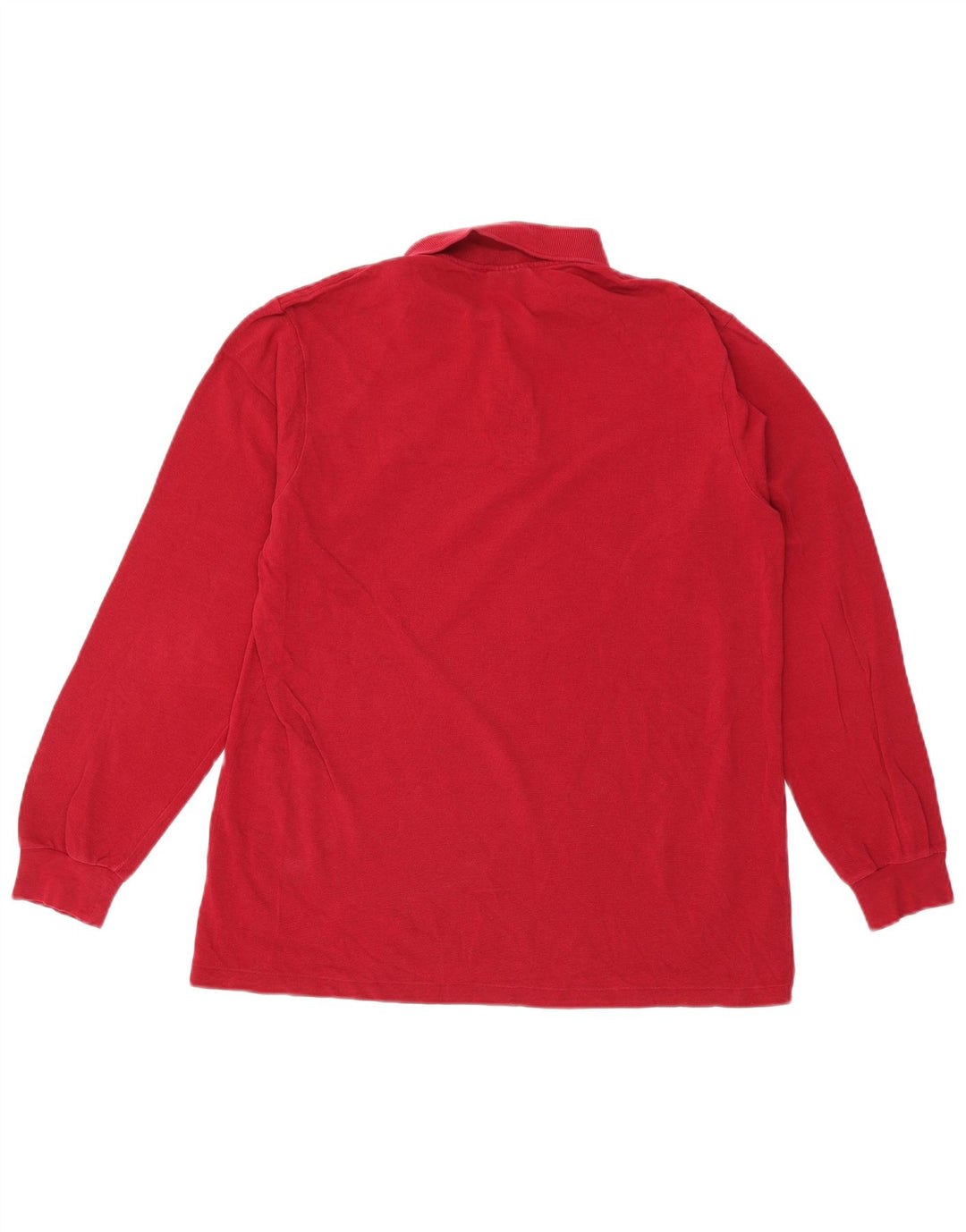 Lacoste Mens Long Sleeve Polo Shirt Size 4 Medium Red Cotton