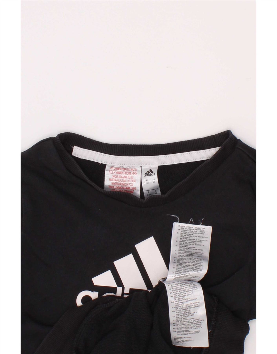 Adidas Boys Graphic Sweatshirt Jumper 2-3 Years Black