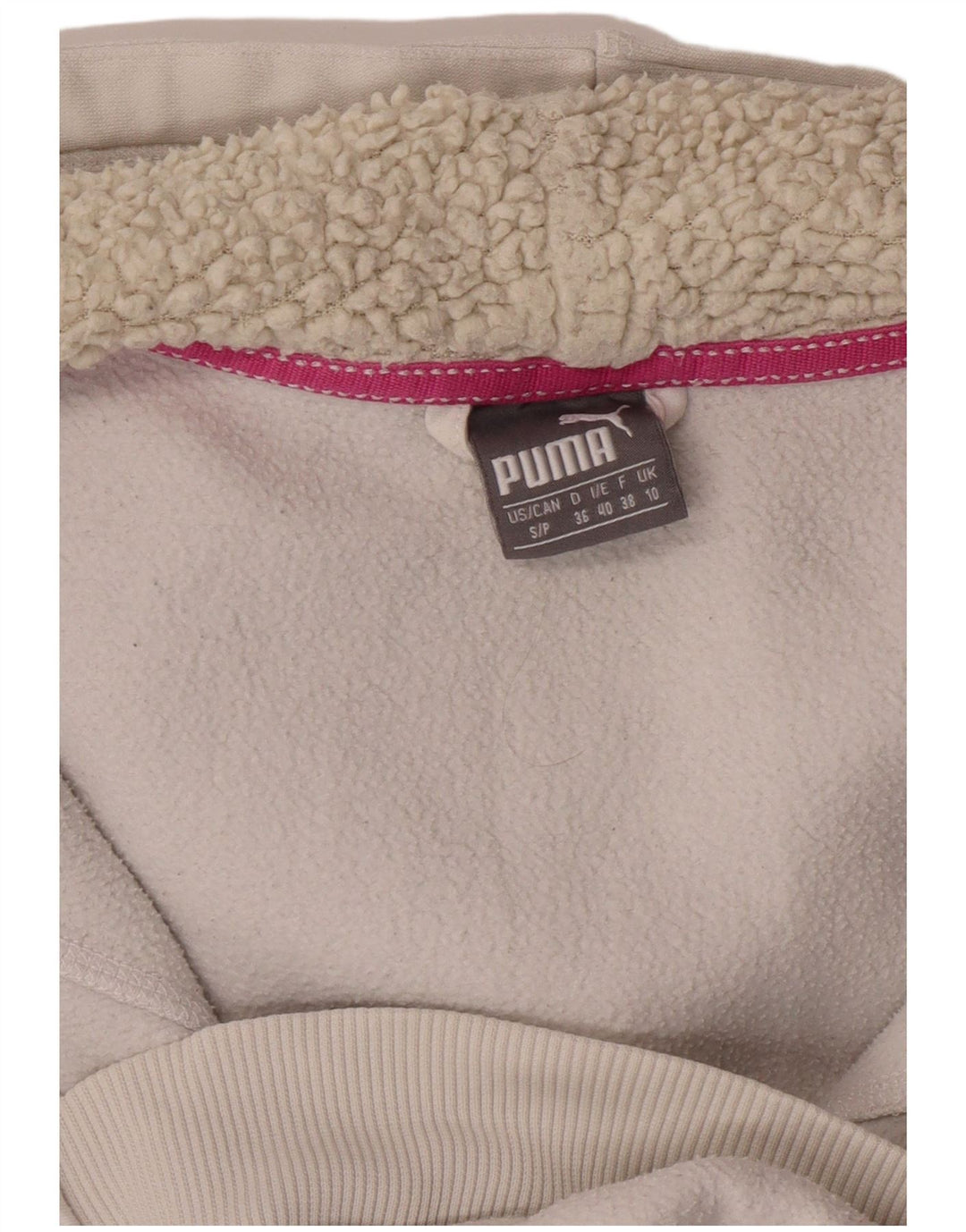 PUMA Womens Zip Hoodie Sweater UK 10 Small White