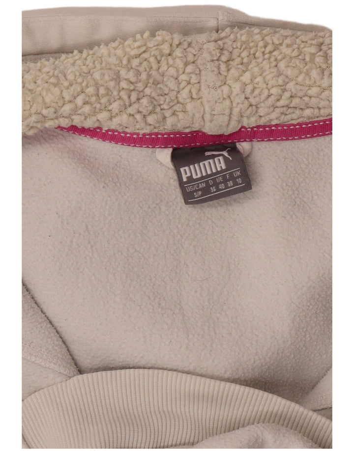 PUMA Womens Zip Hoodie Sweater UK 10 Small White