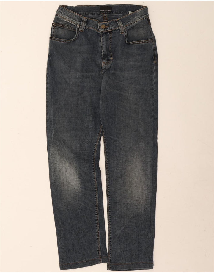 Calvin Klein Mens Straight Jeans W33 L28 Blue Cotton