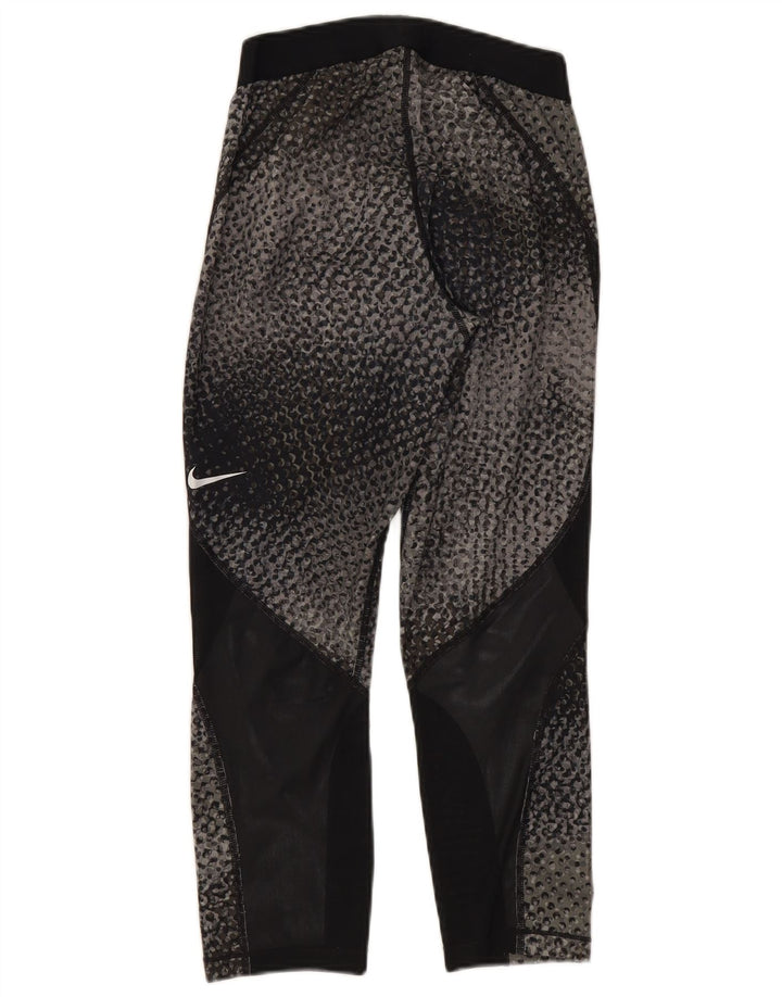 Nike Womens Capri Leggings UK 12 Medium  Grey Colourblock