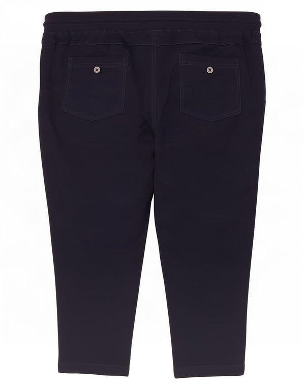 Pantaloni Capri dritti da donna Marks & Spencer UK 20 2XL W21 L24 Blu navy