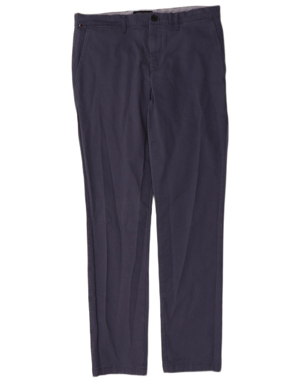 Pantaloni chino slim fit elasticizzati da uomo Tommy Hilfiger W34 L34 cotone blu