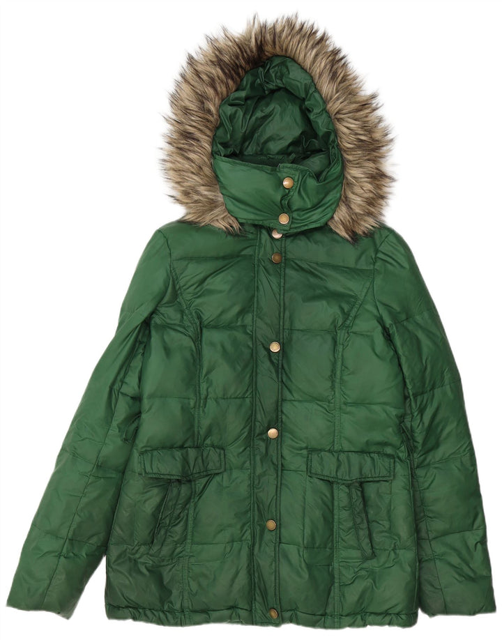 Esprit Womens Hooded Padded Jacket UK 12 Medium  Green