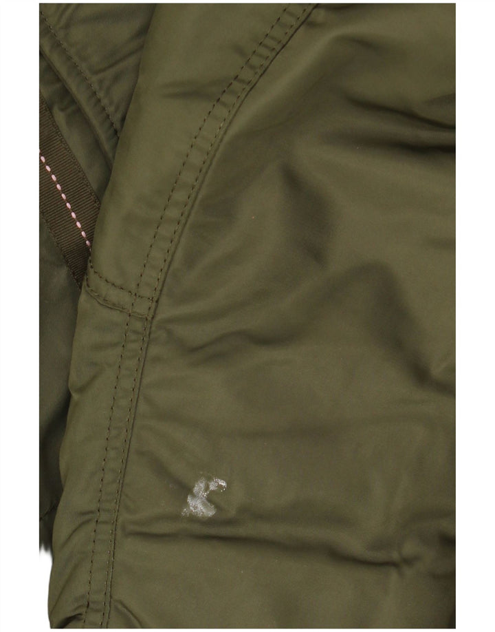 SUPERDRY Womens Hooded Parka Jacket UK 14 Medium Khaki Nylon