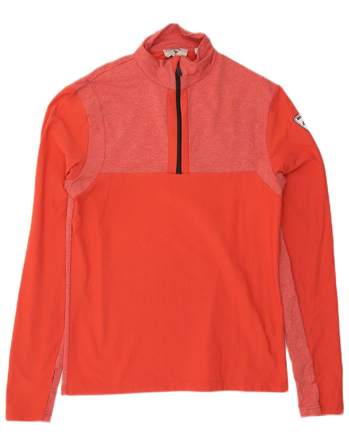 Rossignol Mens Pullover Tracksuit Top Small Red Flecked Polyester
