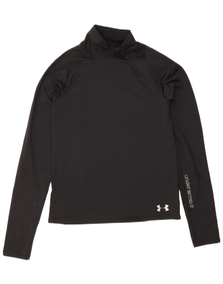 Damski top graficzny Under Armour z długim rękawem, UK 4 XS, czarny poliester