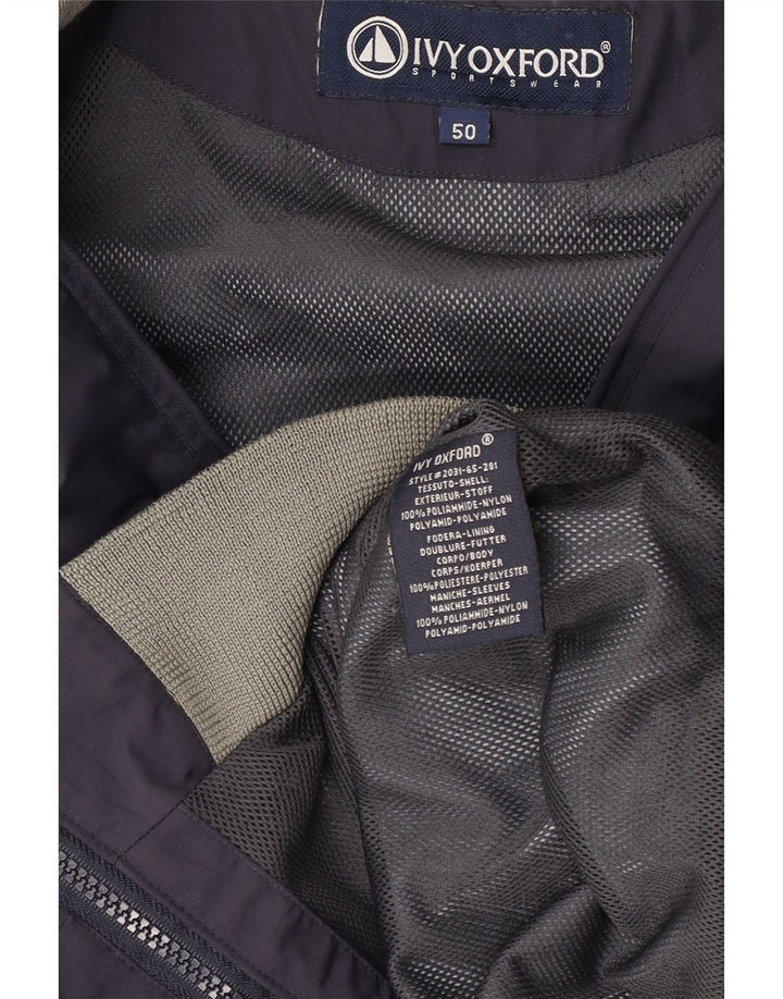Ivy Oxford Herre Bomber Jacket IT 50 Large Navy Blue Colourblock Polyamid