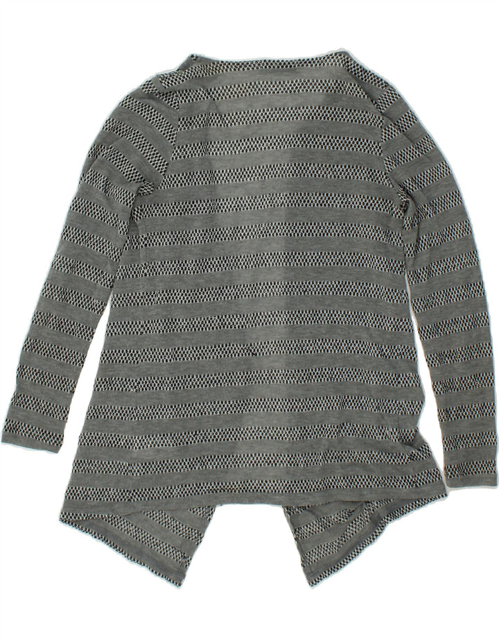 OASIS Womens Cardigan Top UK 10 Small Grey Striped Polyester Vintage Oasis and Second-Hand Oasis from Messina Hembry 